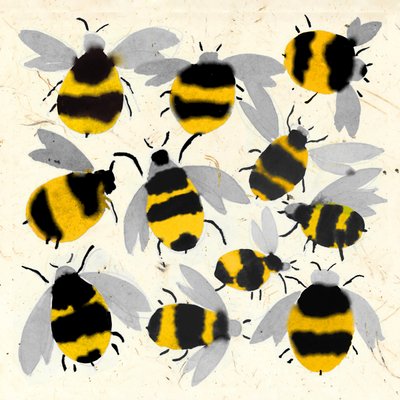 ATRAMENTOWE PSZCZOŁY, 2022 (akwarela) autorstwa Jenny Frean