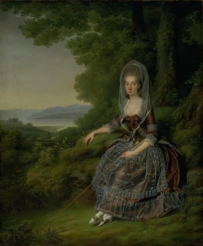 Baronowa Matylda Guiguer de Prangins w swoim parku nad Jeziorem Genewskim autorstwa Jens Juel