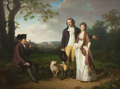 Niels Ryberg z synem Johanem Christianem i synową Engelke z domu Falbe autorstwa Jens Juel
