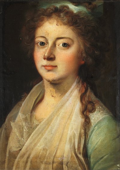 Portret królowej Marii Zofii Fryderyki poślubionej Fryderykowi VI autorstwa Jens Juel