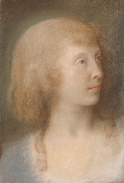 Portret Anny Barbary Damkier, trzy czwarte profilu po lewej autorstwa Jens Juel