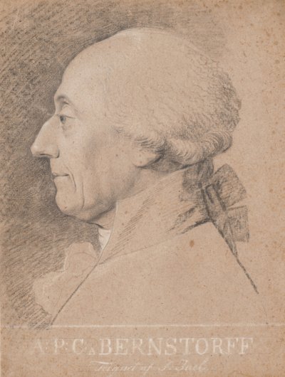 Portret męża stanu A.P. Bernstorff autorstwa Jens Juel