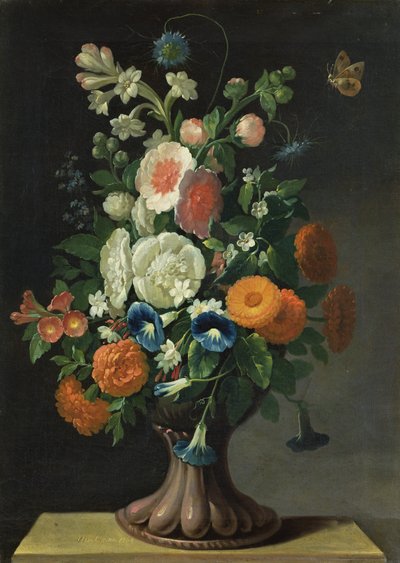 Martwa natura z kwiatami, 1764 autorstwa Jens Juel