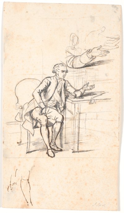 Studium do portretu rodziny Holmskioldów z 1787 r.: tajna rada. Theodor Holmskiold siedzący przy stole autorstwa Jens Juel