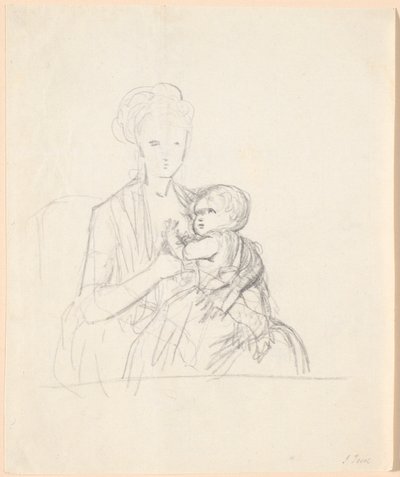 Projekt do portretu hrabiny Zofii Magdaleny Raben z domu von Qualen z najstarszym synem, ur. 1784 autorstwa Jens Juel
