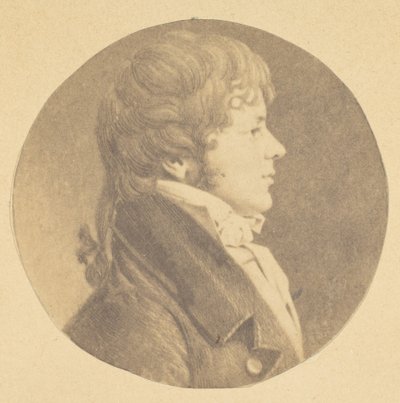 Portret mezzotinty przedstawiający młodego mężczyznę z profilu, z kolekcji portretów St. Memin, 1862. autorstwa Jeremiah Gurney