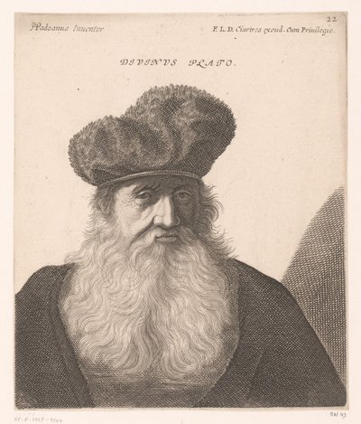 Portret Platona Boski Platon. (tytuł na obiekcie) Popiersia filozofów i królów (tytuł serii) autorstwa Jerôme David (attributed to)