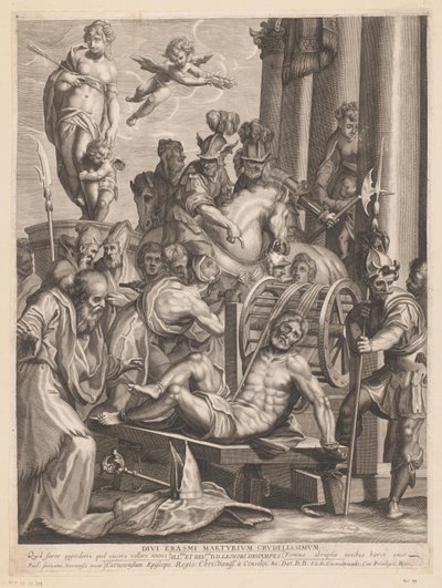 Martelaarschap van H. Erasmus Najokrutniejsze męczeństwo bogów Erazma. (tytuł na obiekcie) autorstwa Jerôme David