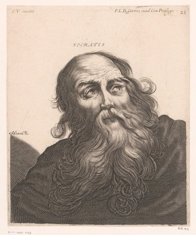 Portret Sokratesa Sokrates (tytuł na obiekcie) Popiersia filozofów i królów (tytuł serii) autorstwa Jerôme David