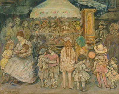 Karuzela, ok. 1924 (pastel na papierze) autorstwa Jerome Myers