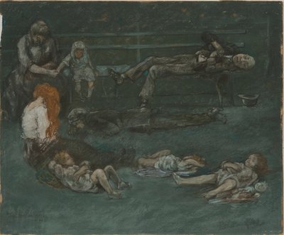 Ławka parkowa w nocy, 1909. autorstwa Jerome Myers