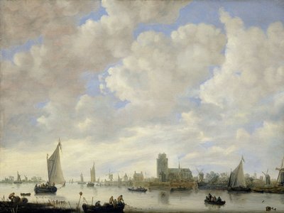 Widok Merwede w Dordrecht, c.1660 autorstwa Jeronimus van Diest
