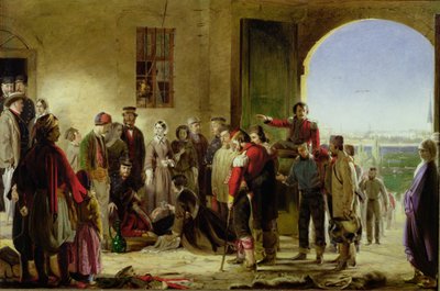 Misja miłosierdzia: Florence Nightingale przyjmująca rannych w Scutari autorstwa Jerry Barrett
