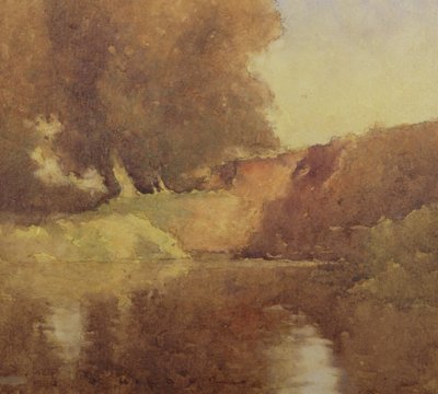 Widok na drzewa przy potoku autorstwa Jesse Jewhurst Hilder