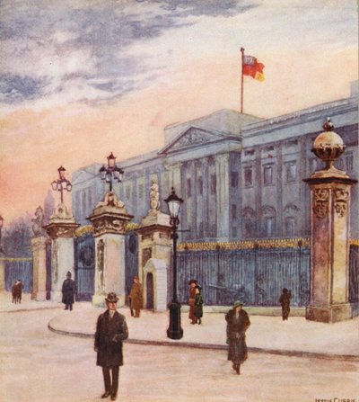 Pałac Buckingham (kolorowa litografia) autorstwa Jessie Currie