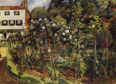Gaj, Highgate, Widok na ogród i dom (kolor lito) autorstwa Jessie MacGregor