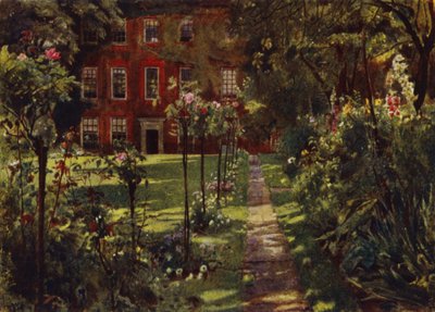 Walpole House, Widok domu i ogrodu (kolor lito) autorstwa Jessie MacGregor