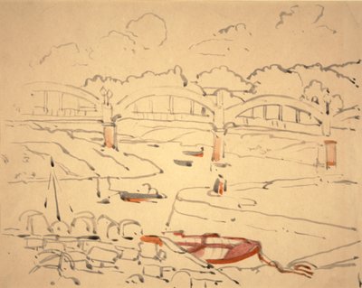 Ilustracja do „Księgi mostów”, ok. 1911 (akwarela i tusz na papierze) autorstwa Jessie Marion King