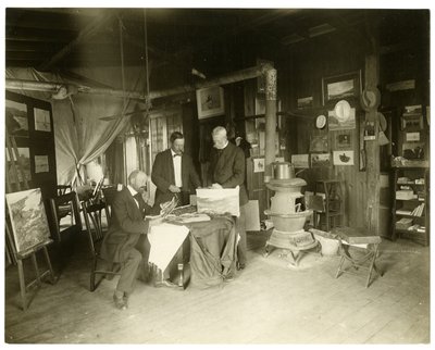 Od lewej do prawej: Cullen Yates - zasłonięty - Walter Dean, ok. 1905-11 (zdjęcie żelatynowo-srebrowe) autorstwa Jessie Tarbox Beals