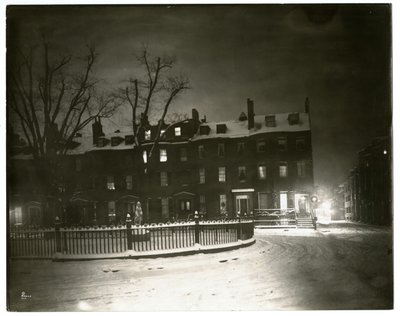 Plac Louisburg, Boston Jenny Lind mieszkała w narożnym domu, Boston, USA, ok. 1902-10 (zdjęcie żelatynowe) autorstwa Jessie Tarbox Beals