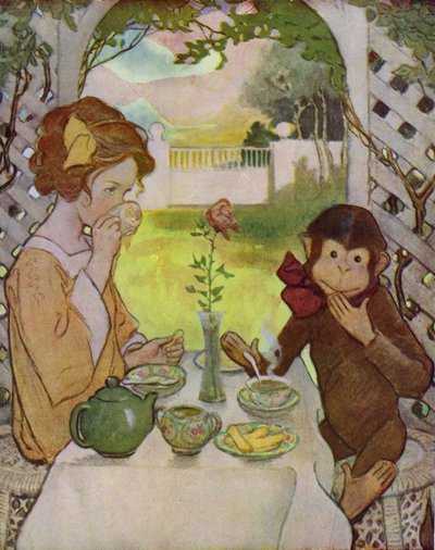 Piękna i bestia (kolor lito) autorstwa Jessie Willcox Smith