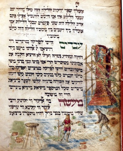 Budowa. Strona Machazora (modlitewnik w języku hebrajskim) autorstwa Jewish School