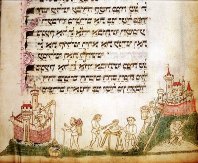 Fragment strony Machazoru: modlitewnik po hebrajsku autorstwa Jewish School