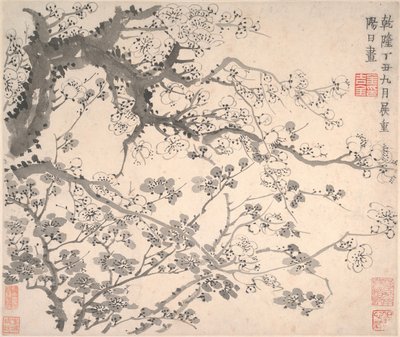 Plum Blossoms, dat. 1757. autorstwa Jin Nong