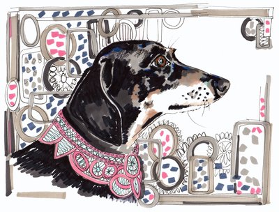 Lacey Jamnik, 2013, (pióro, tusz na papierze) autorstwa Jo Chambers