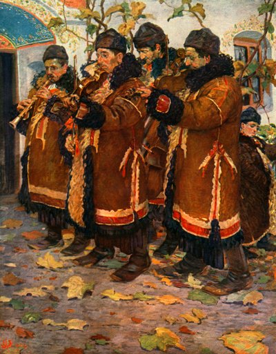 Muzycy z Hroznovà Lhota: klarnet, skrzypce i kontrabas. 1861-1940, 1948 autorstwa Joža Uprka