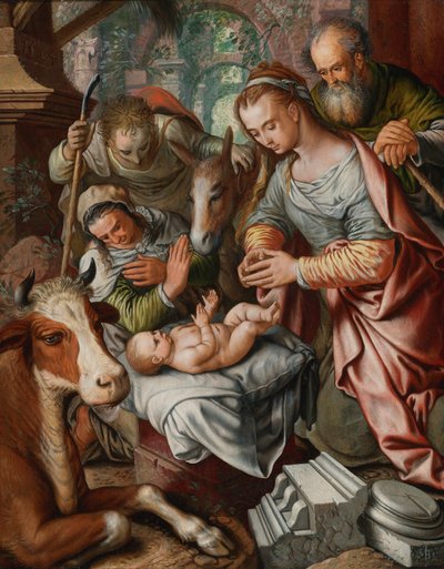 Adoracja pasterzy autorstwa Joachim Beuckelaer