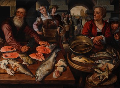 Targ Rybny, 1568 (olej na dębie bałtyckim) autorstwa Joachim Beuckelaer