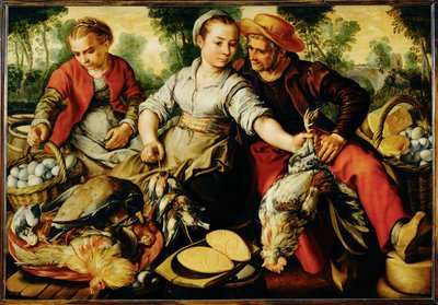 Scena rynkowa (obraz na drewnie dębowym) autorstwa Joachim Bueckelaer