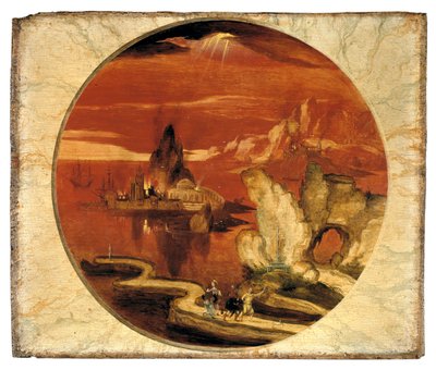 Sodoma i Gomora w ogniu (olej na desce) autorstwa Joachim Patenier