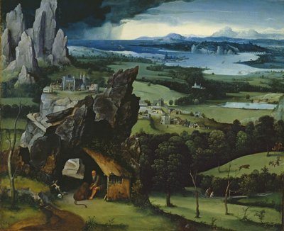 Krajobraz ze świętym Hieronimem autorstwa Joachim Patinir