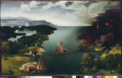 Krajobraz z Charonem przekraczającym Styks. (olej na drewnie, ok. 1515-1524) autorstwa Joachim Patinir