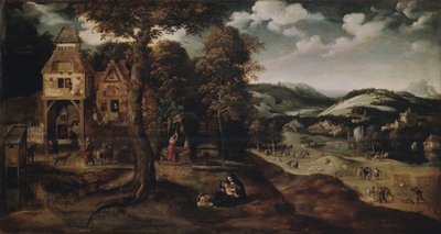 Krajobraz z ucieczką do Egiptu, ok. 1524 autorstwa Joachim Patinir
