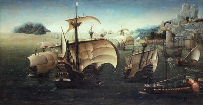 Portugalskie Karaki na Skalistym Wybrzeżu, ok. 1540 autorstwa Joachim Patinir follower of