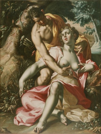 Cephalus i Procris (Śmierć Procris), ok. 1595-1600 (olej na płótnie) autorstwa Joachim Wtewael or Utewael or Wyewael