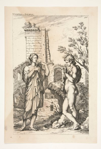 Diane de Gabies i Faun, z Podziwianych starożytnych rzeźb autorstwa Joachim von Sandrart