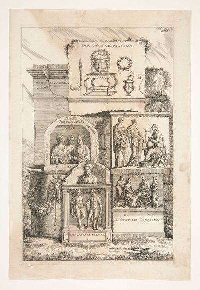 Płaskorzeźby rzymskie z inskrypcjami autorstwa Joachim von Sandrart