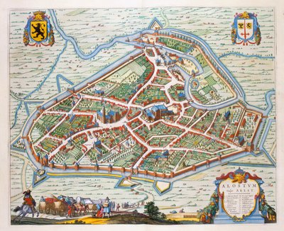 Aalst, 1649 (rycina ręcznie kolorowana) autorstwa Joan Blaeu