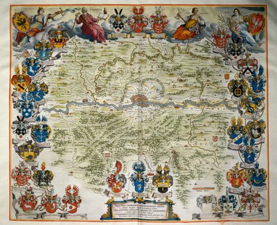 Frankfurt i jego terytorium, tom III, Atlas Maior, Joan Blaeu (1596-1673), miedzioryt, Amsterdam autorstwa Joan Blaeu