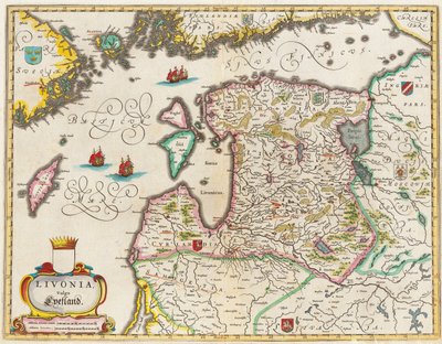 Mapa Inflant, Vulgo Lyefland, Atlas Maior autorstwa Joan Blaeu