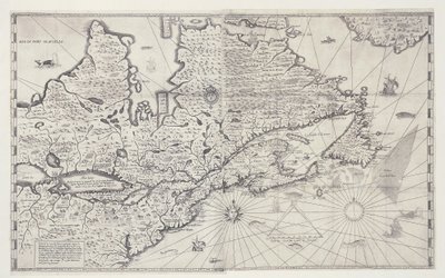 Mapa Kanady, rycina z ankiety Samuela de Champlain autorstwa Joan Blaeu