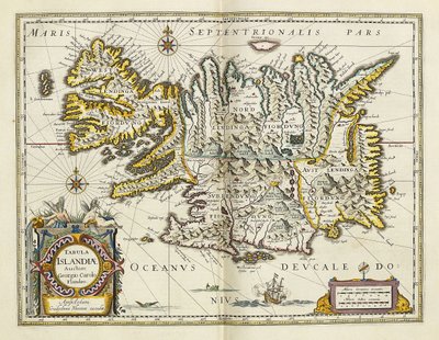 Mapa Islandii, z „Atlas Maior Sive Cosmographia Blaviana”, 1662 autorstwa Joan Blaeu