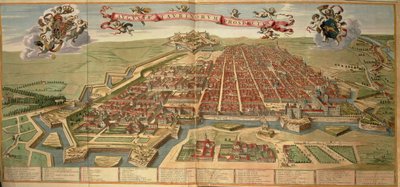 Mapa Turynu, rycina z Theatrum Sabaudiae autorstwa Joana Blaeu, wydrukowana we Włoszech autorstwa Joan Blaeu