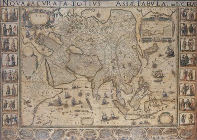 Nova  Acurata Totius Asiae Tabula, auct G. Blaeu, ok. 1673 (kolorowa rycina) autorstwa Joan Blaeu