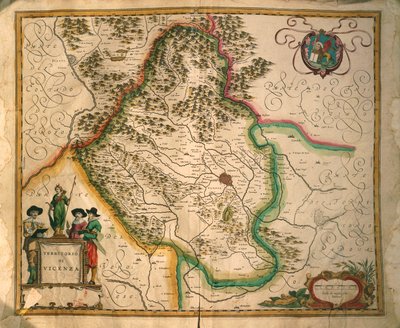 Prowincja Vicenza z Theatrum civitatum et admirandorum Italiae, rycina Joan Blaeu autorstwa Joan Blaeu