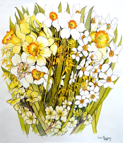 Żonkile, Narcyz, Forsycja i Pierwiosnki, 2000 autorstwa Joan Thewsey